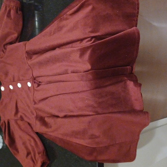 Mipounet like new French designer lantern sleeve dress button back puff 6 velvet - Picture 8 of 8